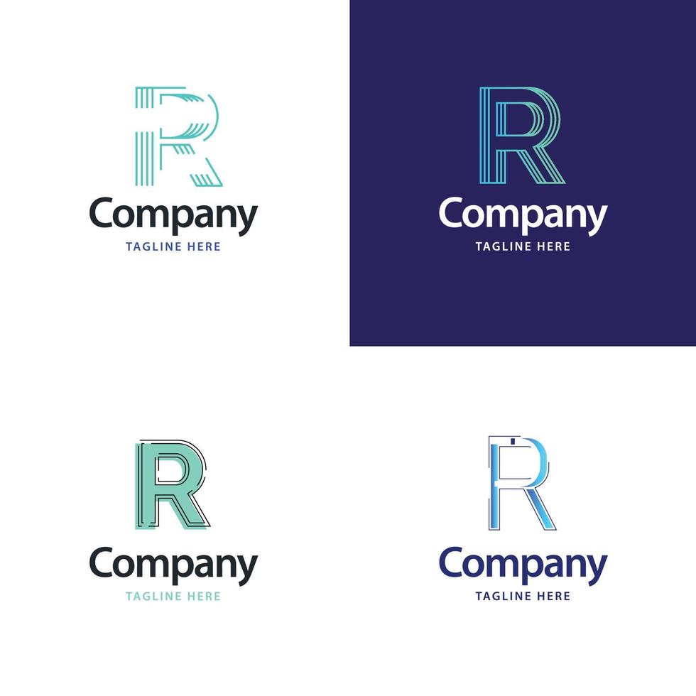 lettre r grand logo pack design création de logos modernes créatifs pour votre entreprise vecteur