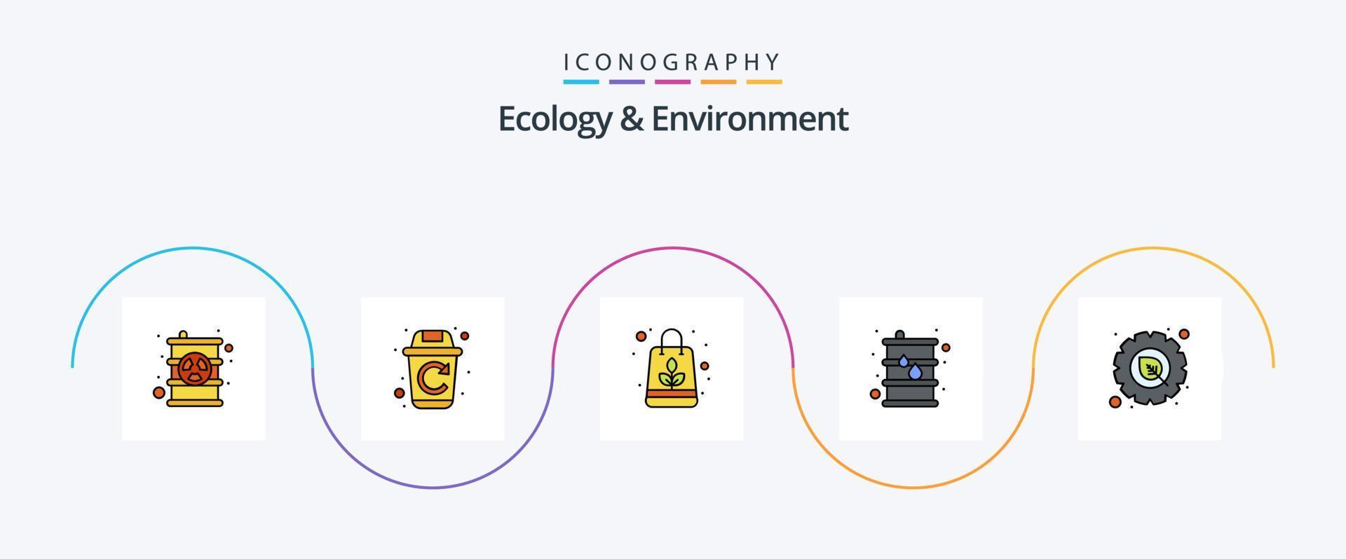 ligne d'écologie et d'environnement remplie de 5 icônes plates, y compris le vert. environnement. BIO. huile. énergie vecteur