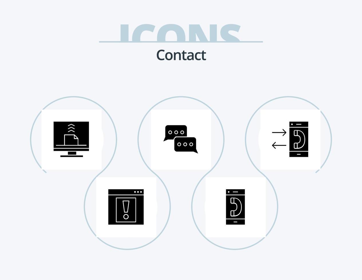 contact glyph icon pack 5 icon design. conversation. communication. e-mail. appel. message vecteur