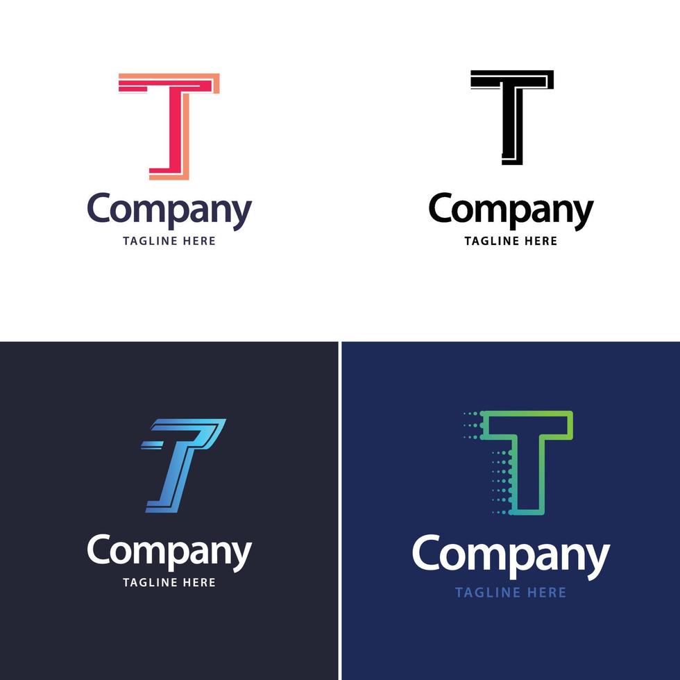 lettre t grand logo pack design création de logos modernes créatifs pour votre entreprise vecteur