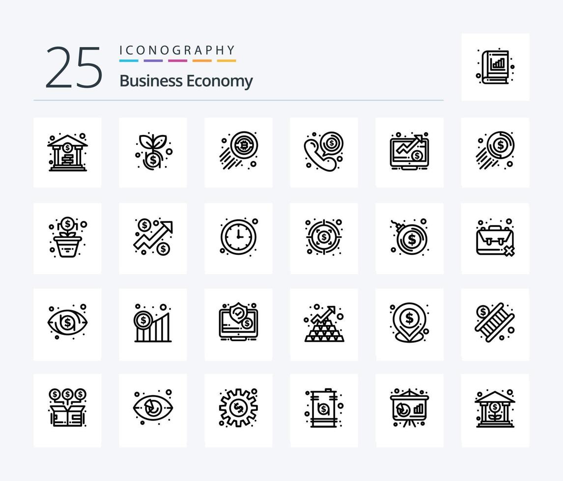 pack d'icônes de 25 lignes économiques, y compris vers le haut. dollar. commerce. parler. dollar vecteur
