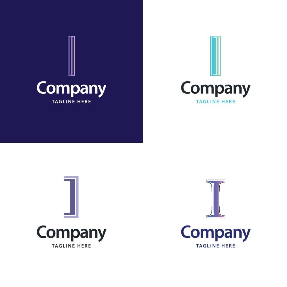 lettre i grand logo pack design création de logos modernes créatifs pour votre entreprise vecteur