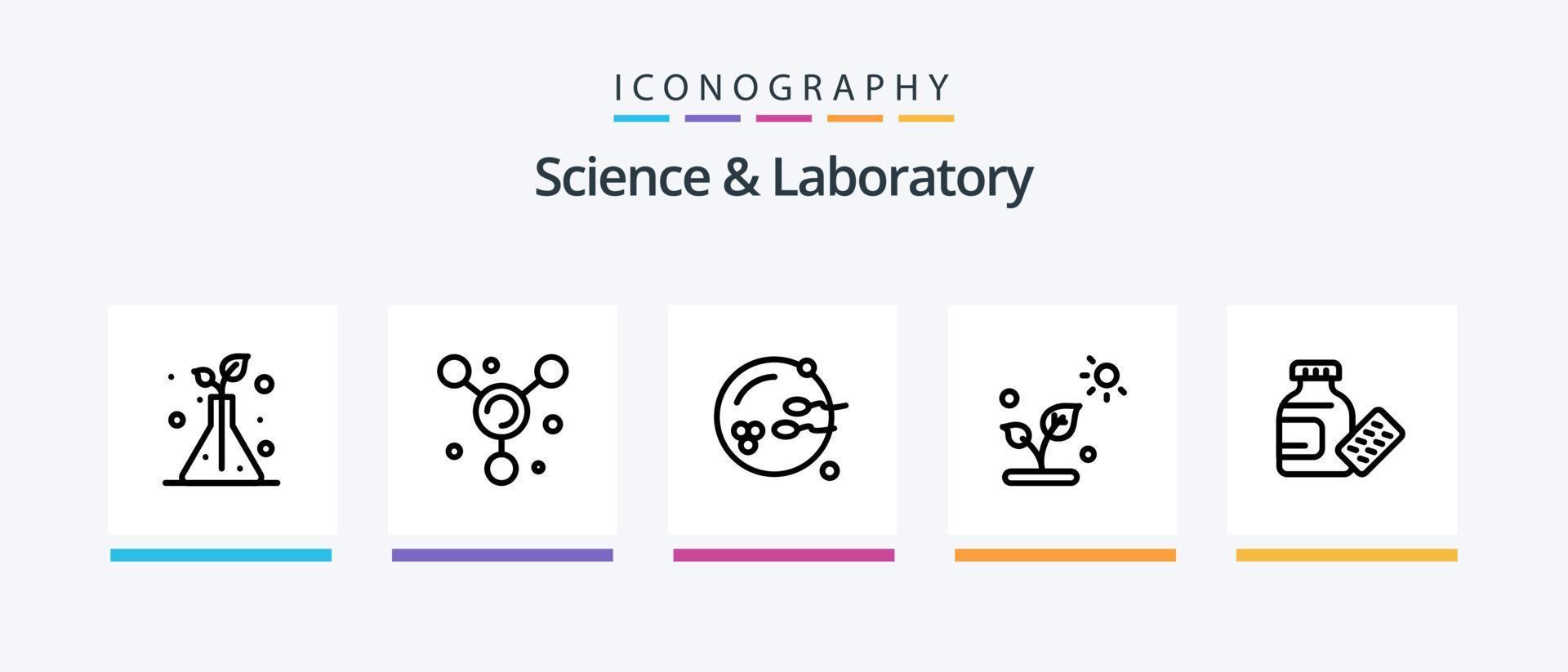 pack d'icônes science line 5, y compris la science. connaissance. usine. sexe. procréation. conception d'icônes créatives vecteur