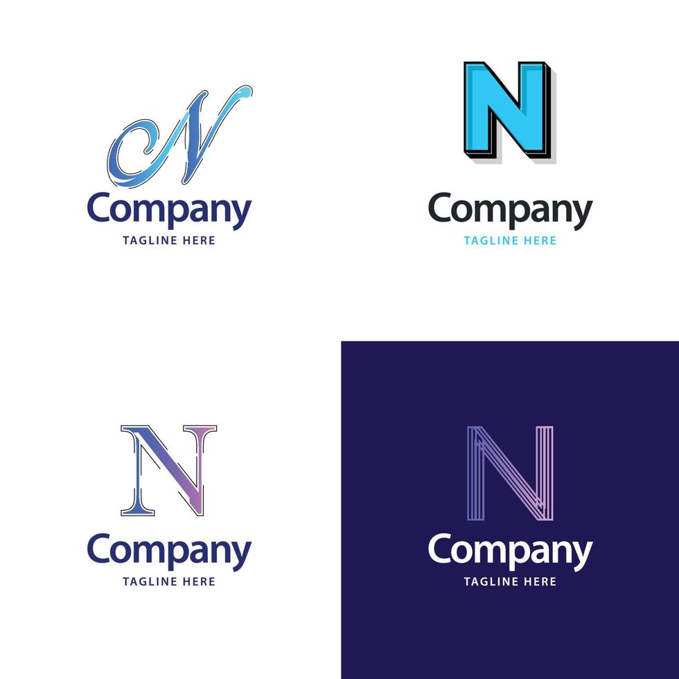 lettre n grand logo pack design création de logos modernes créatifs pour votre entreprise vecteur