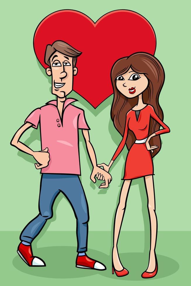 carte de la Saint-Valentin avec couple homme et femme amoureux vecteur