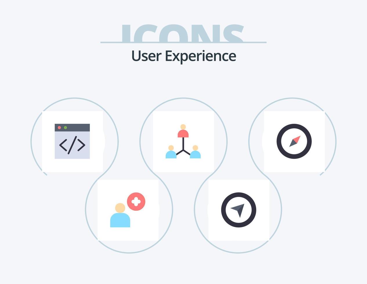 expérience utilisateur pack d'icônes plates 5 conception d'icônes. . la navigation. développement. carte. utilisateur vecteur
