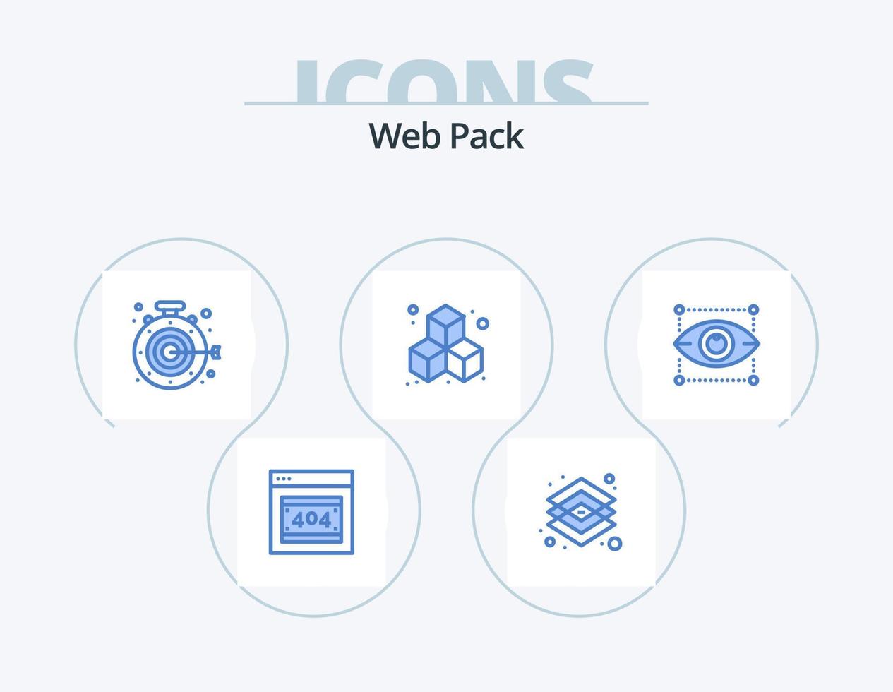 pack d'icônes bleu pack web 5 conception d'icônes. conception. la créativité. chronomètre. cube. d vecteur