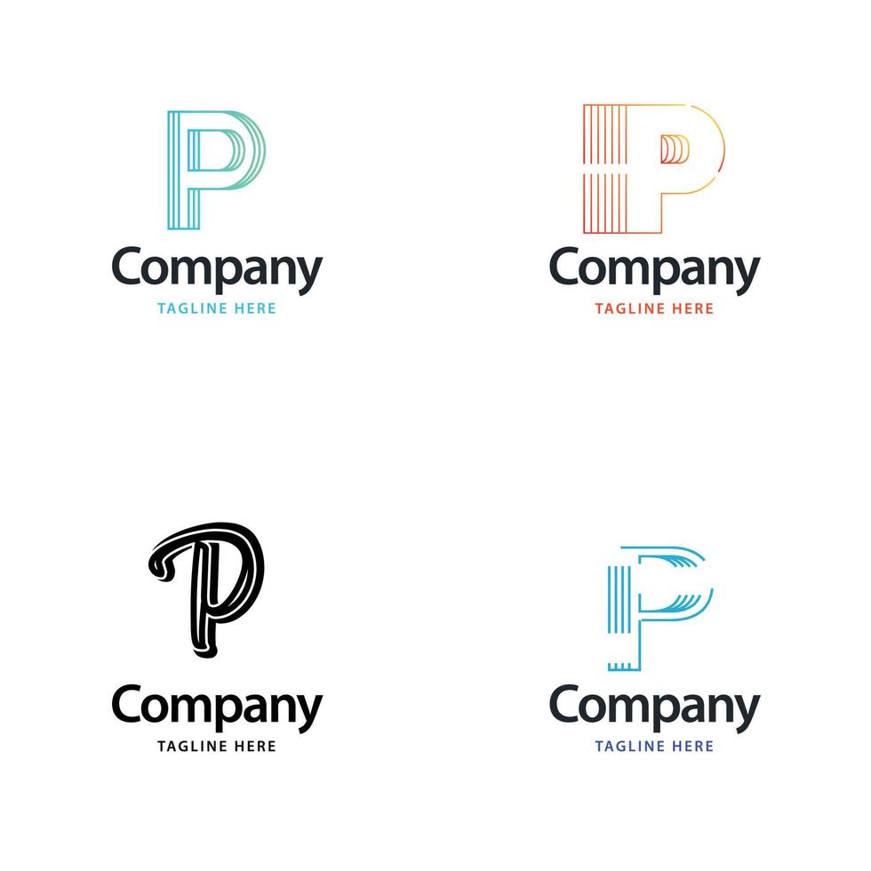 lettre p grand logo pack design création de logos modernes créatifs pour votre entreprise vecteur