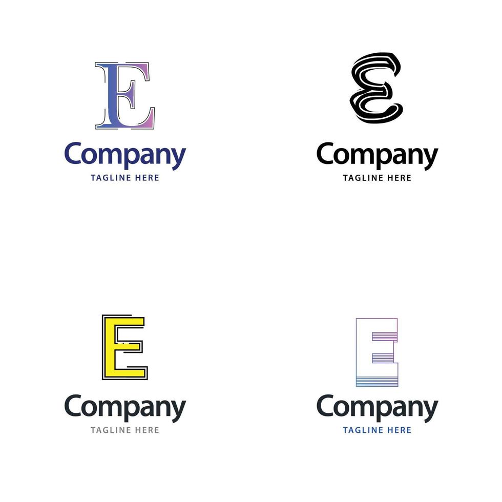 lettre e grand logo pack design création de logos modernes créatifs pour votre entreprise vecteur