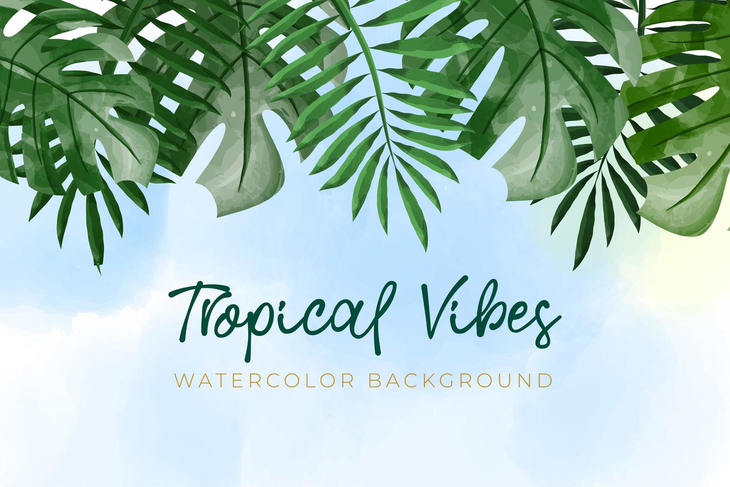 fond aquarelle avec concept tropical vert vecteur