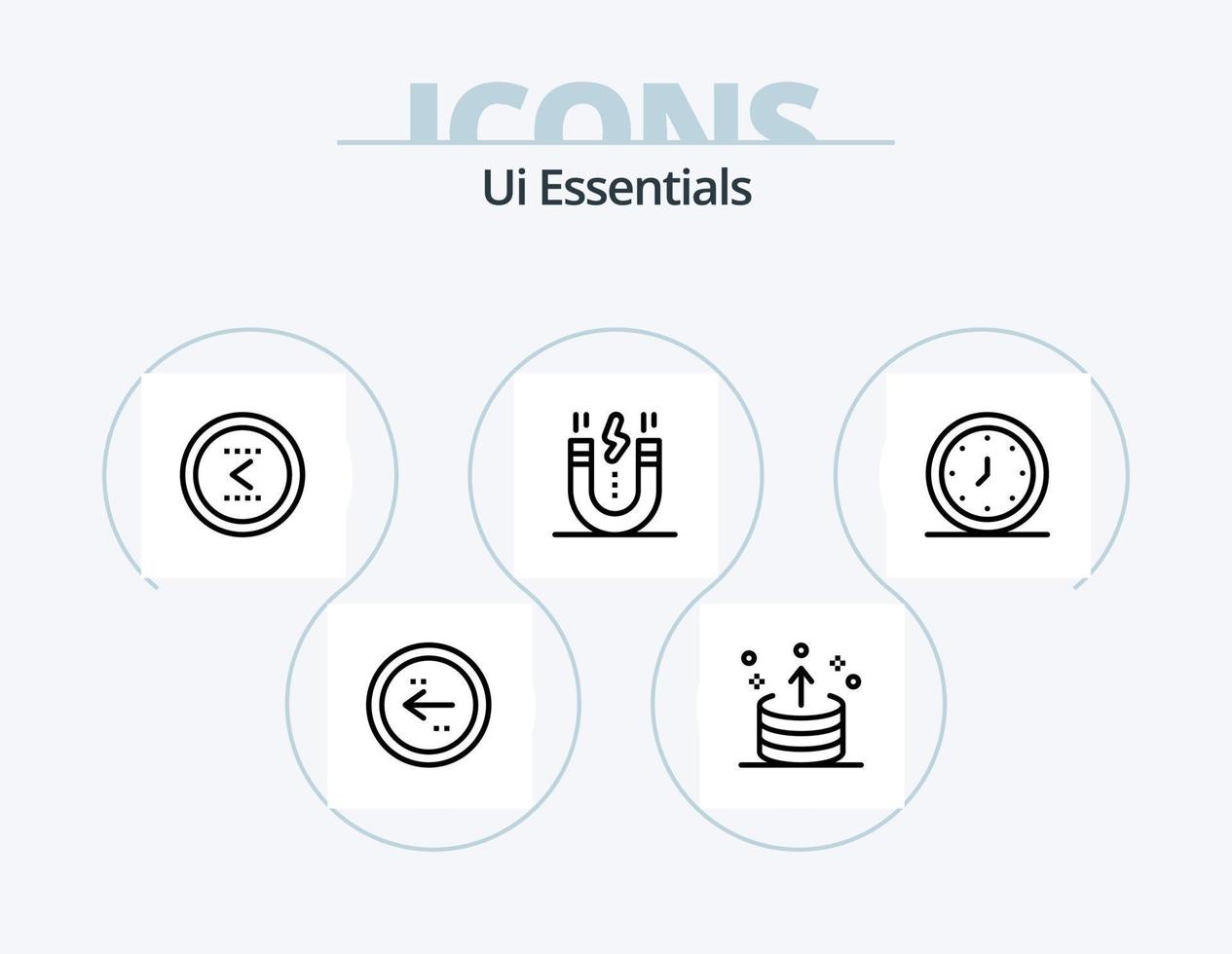 pack d'icônes de ligne ui essentials 5 conception d'icônes. interface. flèche. menu. retirer. supprimer vecteur