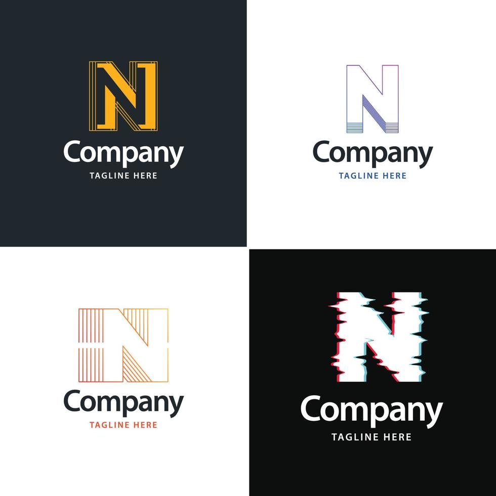 lettre n grand logo pack design création de logos modernes créatifs pour votre entreprise vecteur