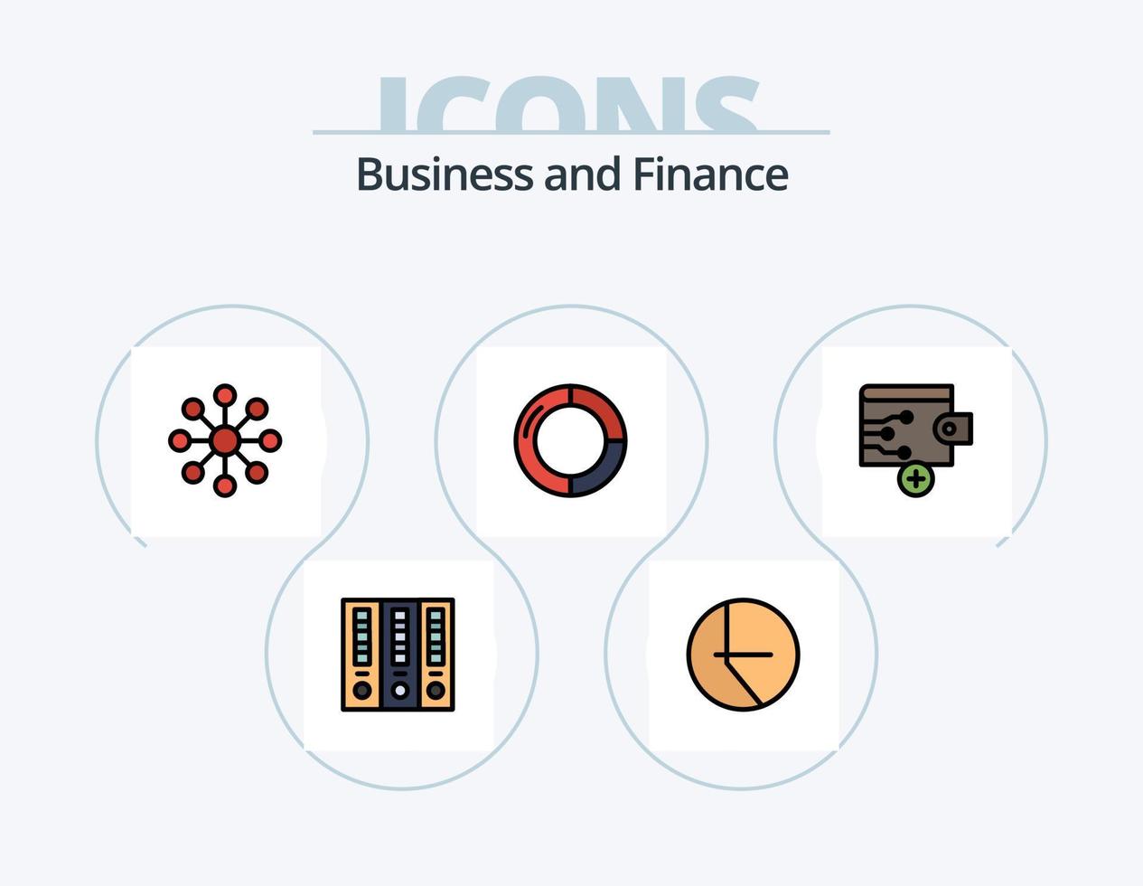 pack d'icônes rempli de ligne de financement 5 conception d'icônes. . argent. commerce électronique. finance. finance vecteur