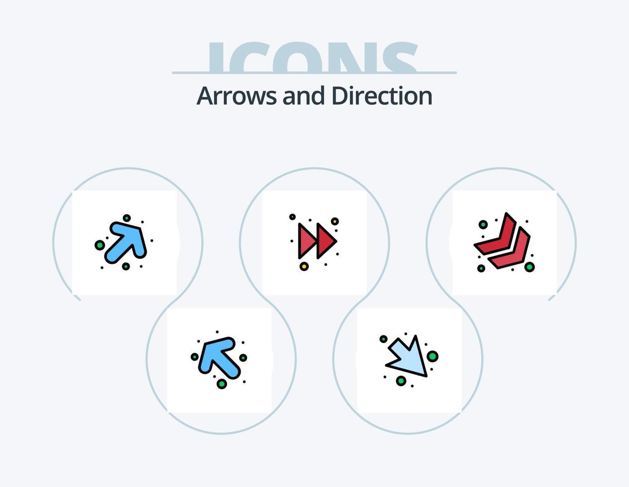 pack d'icônes remplies de ligne de flèche 5 conception d'icônes. . gauche. chevron. avant. gauche vecteur