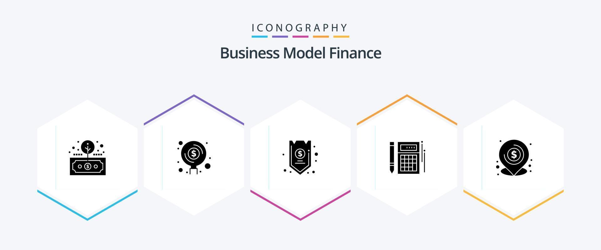 financez le pack d'icônes de 25 glyphes, y compris le calcul. budget. investissement. assurance. crédit vecteur