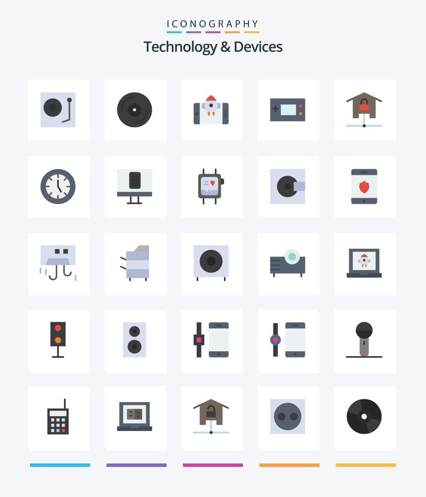 dispositifs créatifs 25 pack d'icônes plates telles que verrouillé. maison. commencer. dispositifs. des produits vecteur