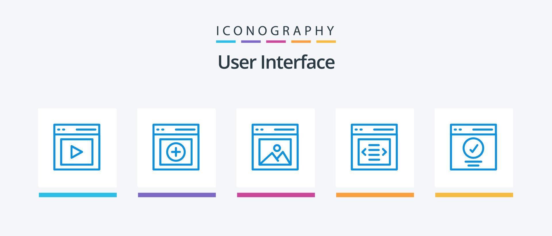 pack d'icônes bleues de l'interface utilisateur 5, y compris le curseur. communication. utilisateur. utilisateur. interface. conception d'icônes créatives vecteur