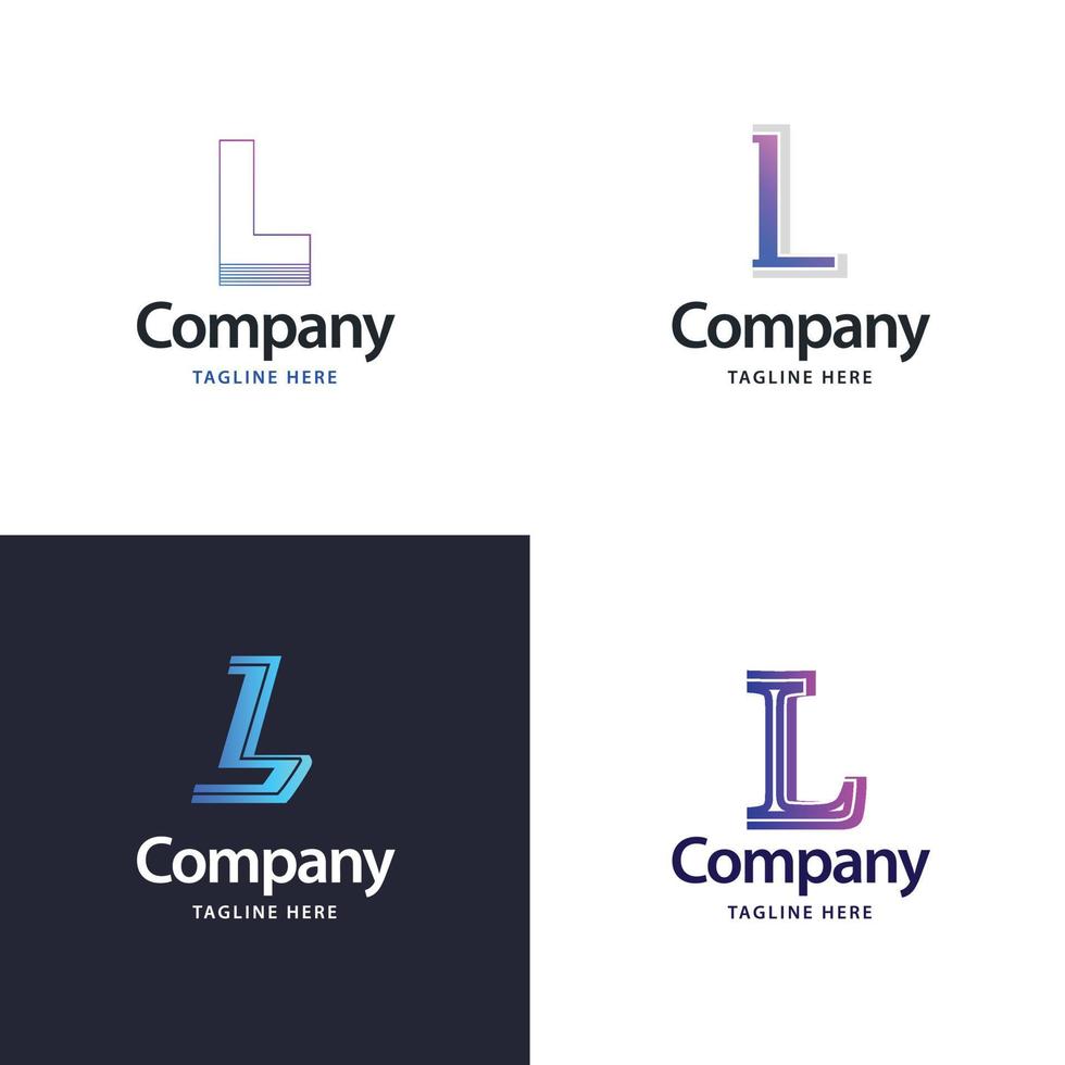 lettre l grand logo pack design création de logos modernes créatifs pour votre entreprise vecteur