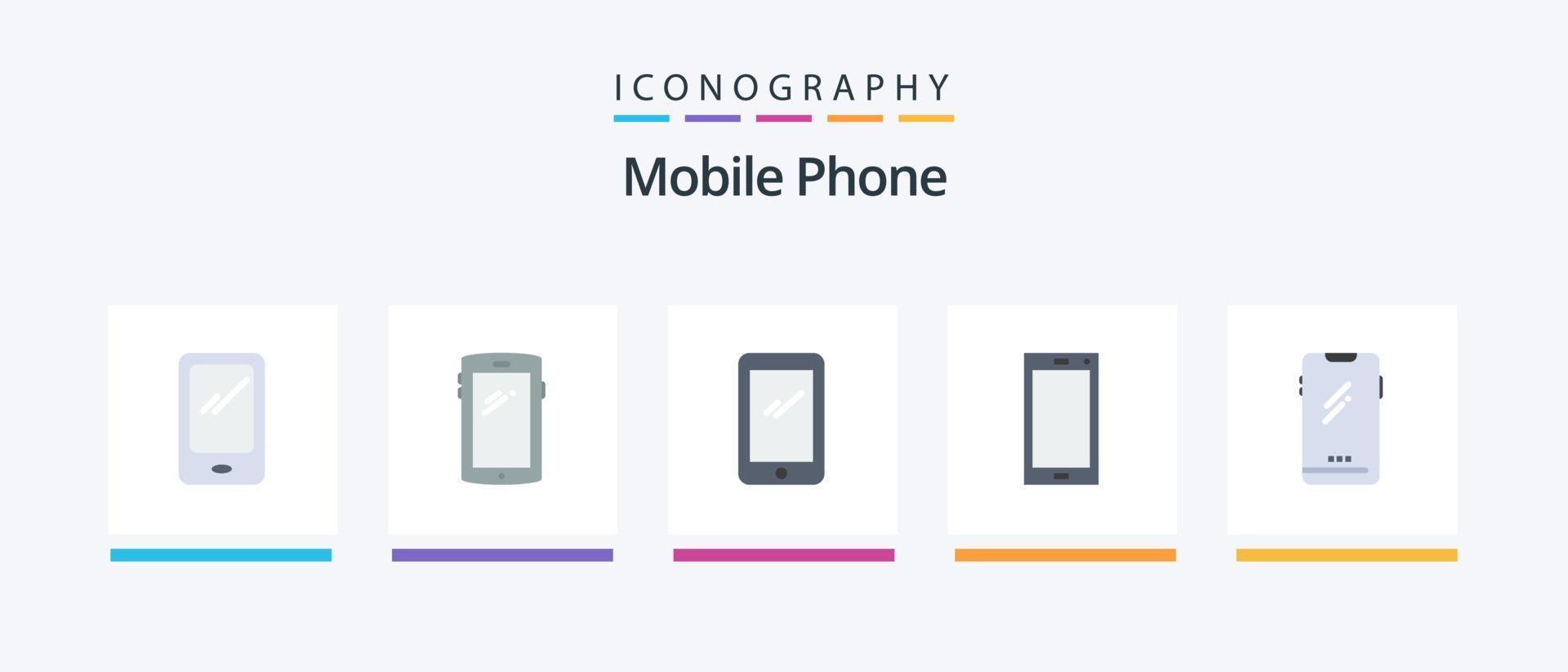 pack d'icônes plat 5 pour téléphone portable comprenant .. conception d'icônes créatives vecteur