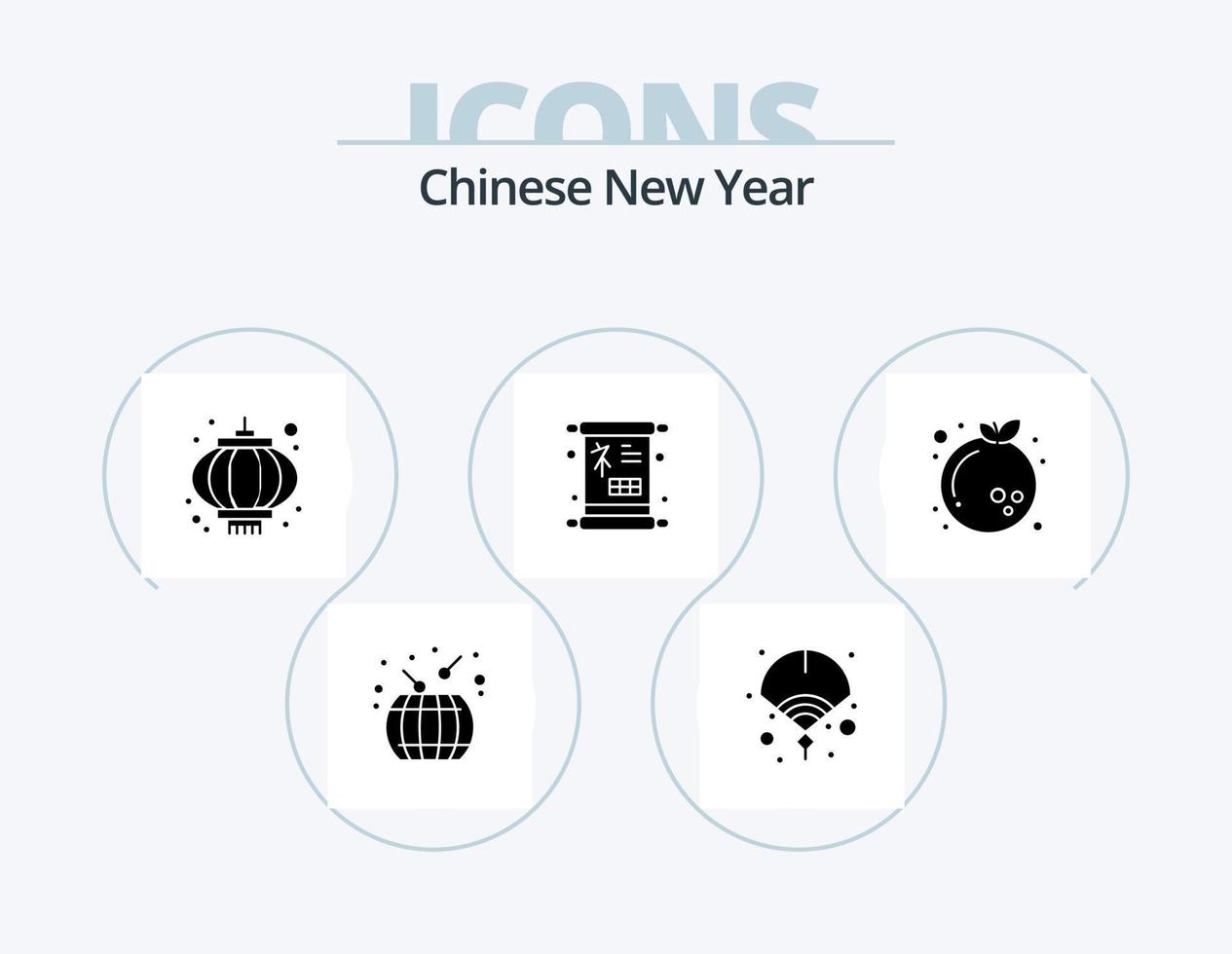 pack d'icônes glyphe du nouvel an chinois 5 conception d'icônes. nouveau. signe. Chinois. nouvelle année. Chinois vecteur