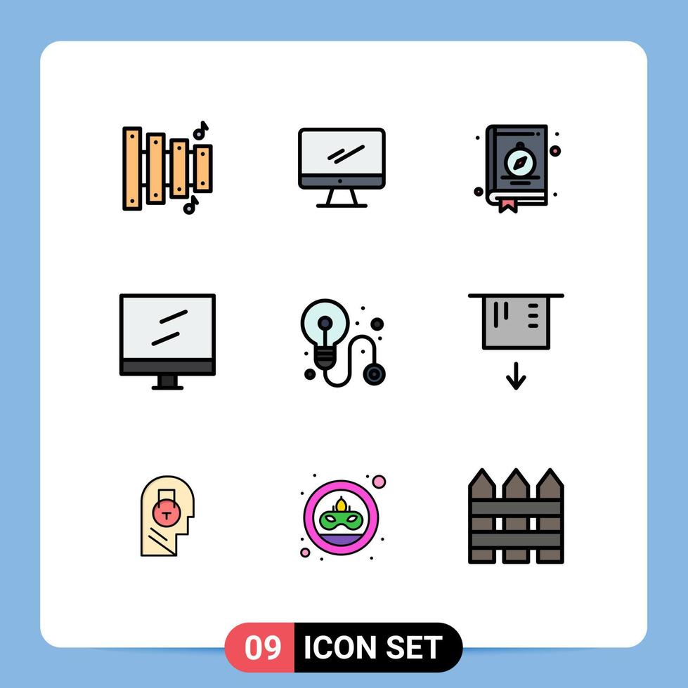 symboles d'icônes universelles groupe de 9 couleurs plates modernes de boussole d'affaires de processus mac éléments de conception vectoriels modifiables par ordinateur vecteur