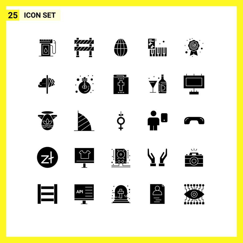 ensemble de 25 symboles d'icônes d'interface utilisateur modernes signes de qualité meilleure qualité en construction musique accordéon éléments de conception vectoriels modifiables vecteur