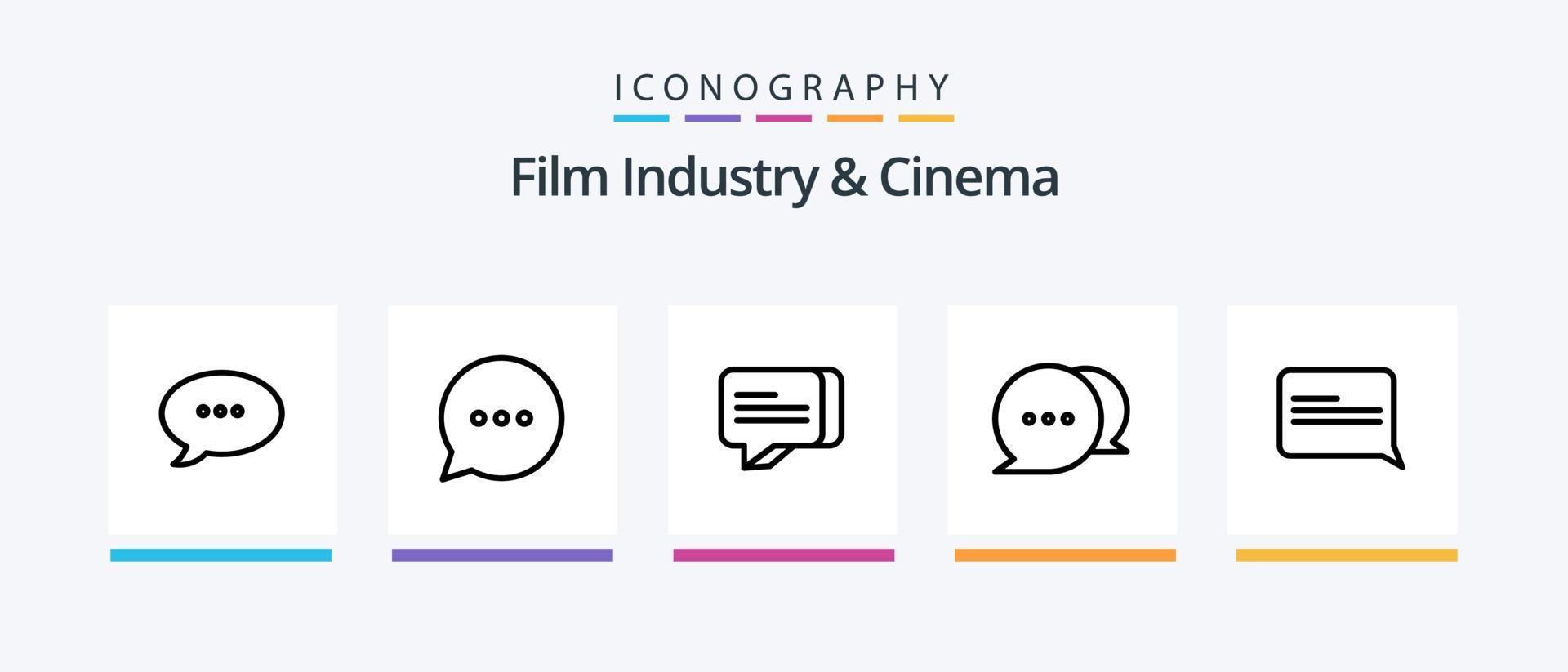 pack d'icônes cenima line 5, y compris la coupe. cinéma. cinéma. oscar. film. conception d'icônes créatives vecteur