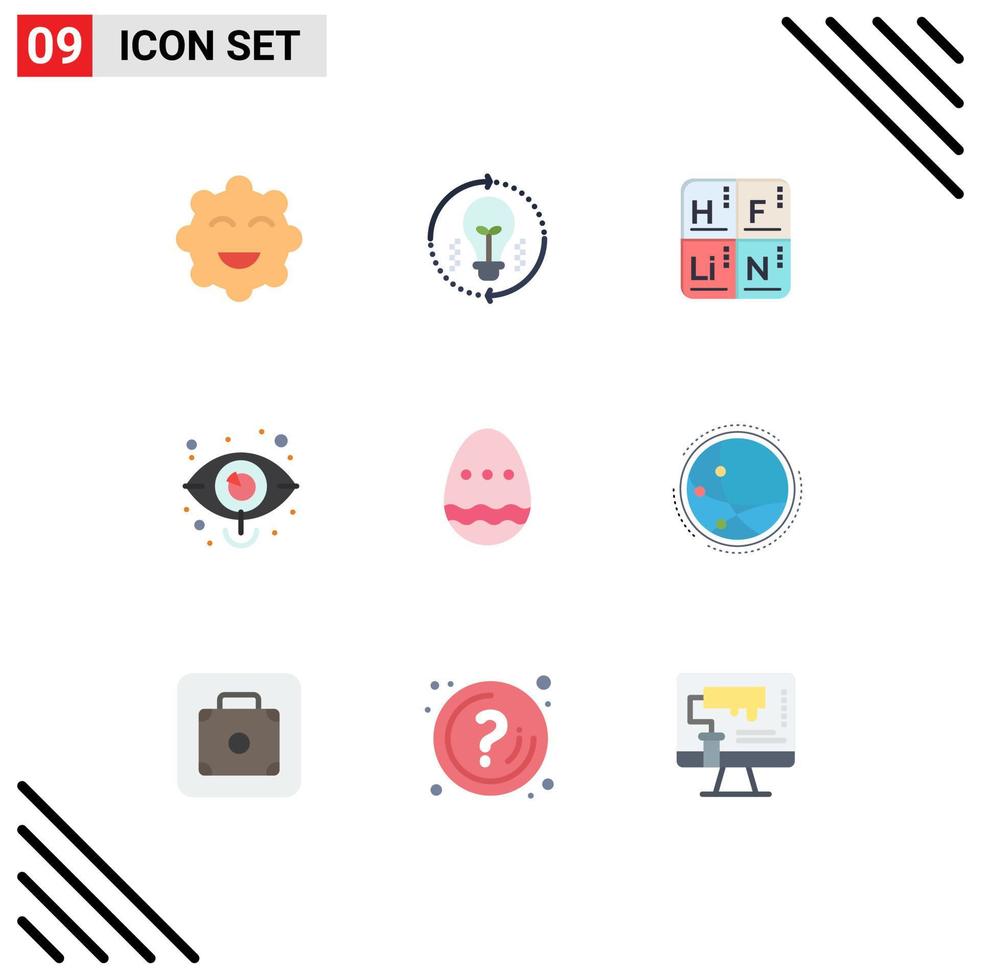 9 interface utilisateur pack de couleurs plates de signes et symboles modernes de décoration marketing marché périodique affaires éléments de conception vectoriels modifiables vecteur
