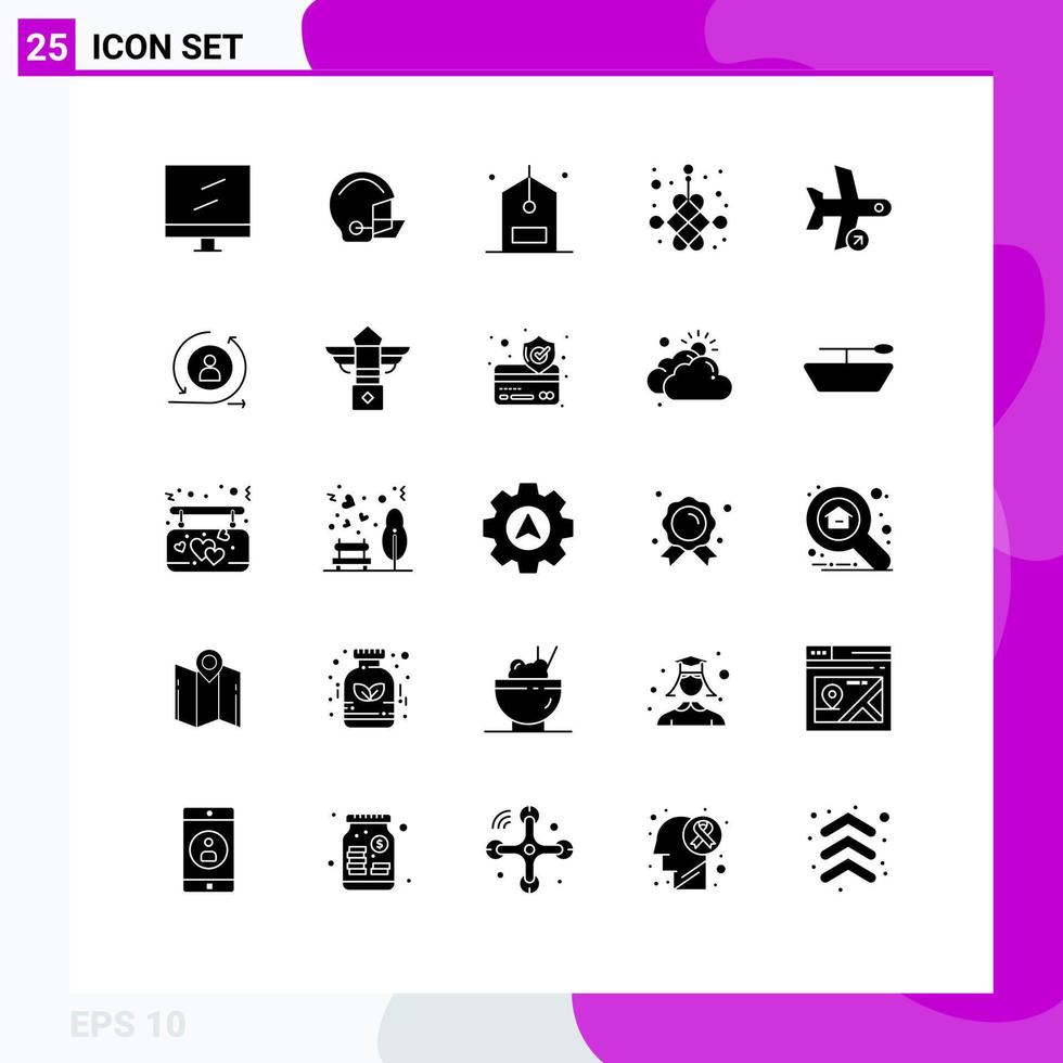 25 icônes créatives signes et symboles modernes de vol nouveau noeud de contrôle e éléments de conception vectoriels modifiables vecteur