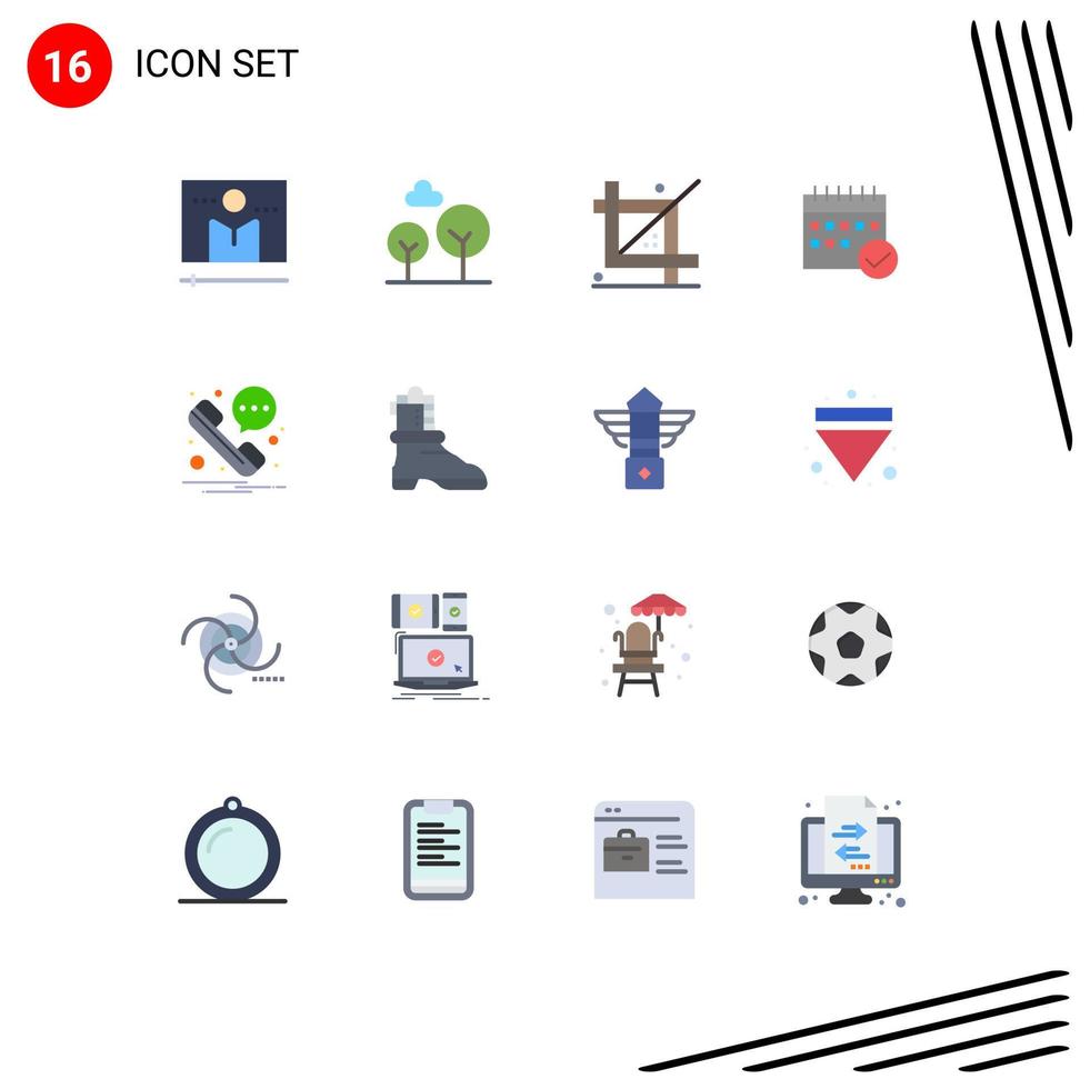 ensemble moderne de 16 couleurs et symboles plats tels que le codage d'entreprise événementielle programmation approuvée pack modifiable d'éléments de conception de vecteur créatif