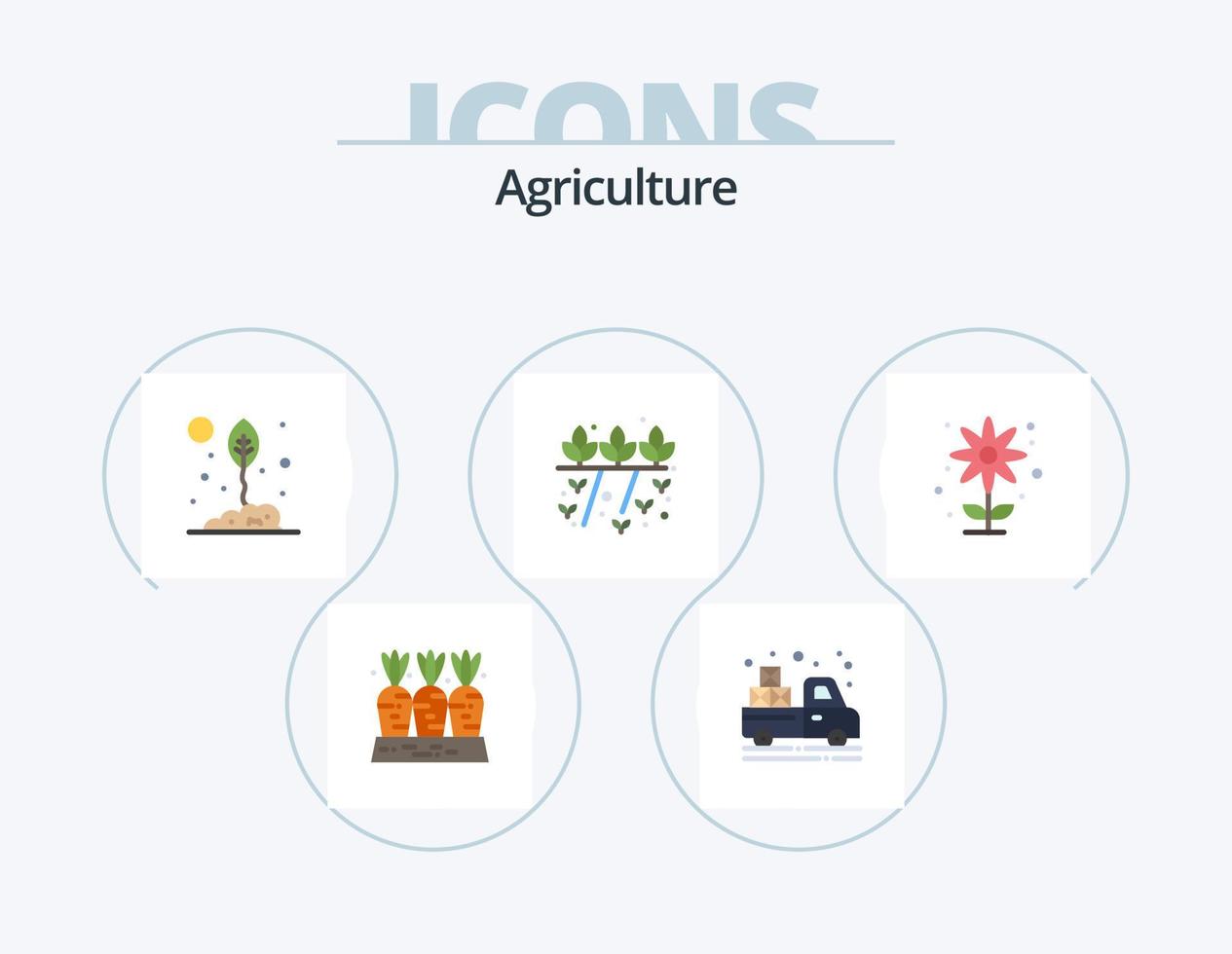 pack d'icônes plates agriculture 5 conception d'icônes. usine. producteur. agriculture. agriculture. feuille vecteur