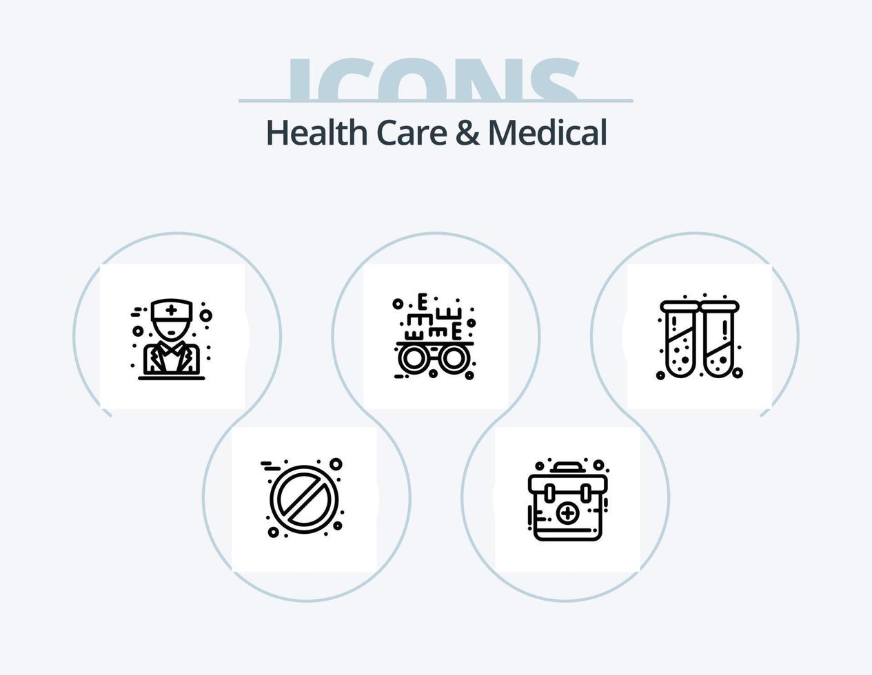 pack d'icônes de soins de santé et de ligne médicale 5 conception d'icônes. opérateur de tension artérielle. dent. maladie des poumons. santé. dentaire vecteur