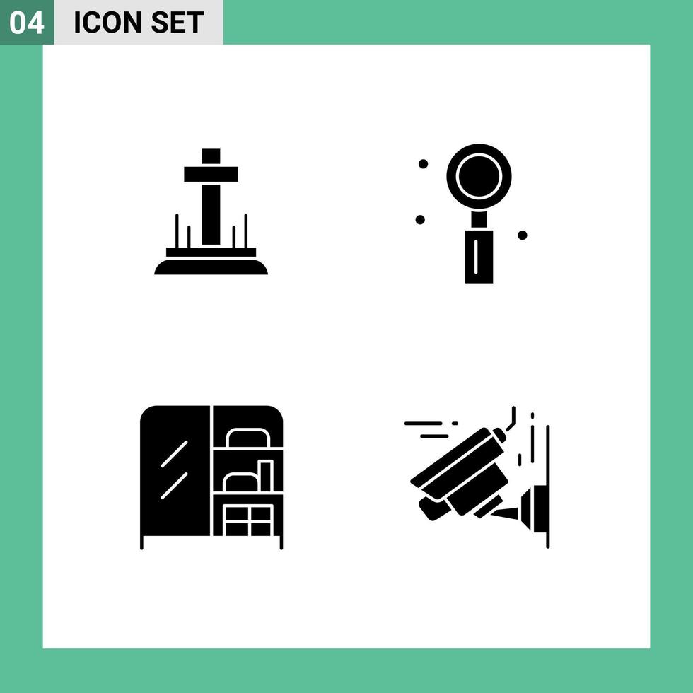 ensemble de 4 symboles d'icônes d'interface utilisateur modernes signes pour meubles de célébration style de vie de pâques garde-robe éléments de conception vectoriels modifiables vecteur