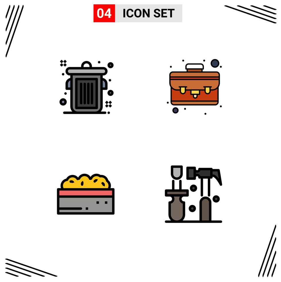 pack d'icônes vectorielles stock de 4 signes et symboles de ligne pour peut planter des éléments de conception vectoriels modifiables de marteau botanique vecteur