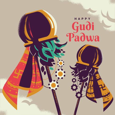 Gudi Padwa célébration de l'Inde Illustration vecteur