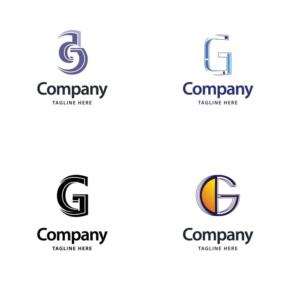 lettre g grand logo pack design création de logos modernes créatifs pour votre entreprise vecteur