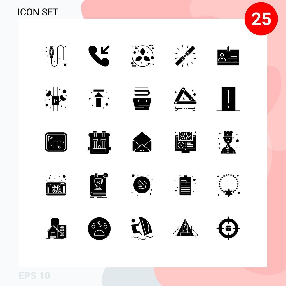 25 concept de glyphe solide pour les sites Web mobiles et les applications id hyperlien cycle chaîne lien éléments de conception vectoriels modifiables vecteur