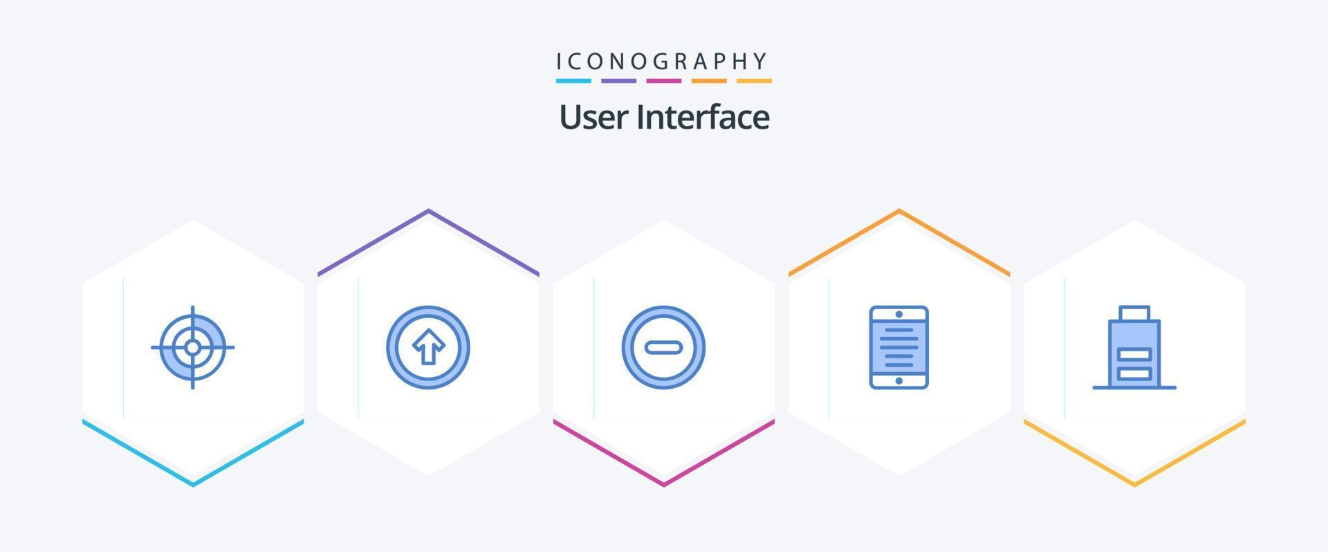 interface utilisateur pack de 25 icônes bleues, y compris faible. batterie. interface. utilisateur. téléphone mobile vecteur