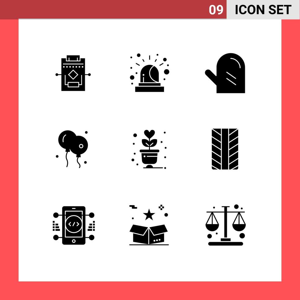 interface mobile glyphe solide ensemble de 9 pictogrammes de romance amour nourriture style de vie éléments de conception vectoriels modifiables de pâques vecteur