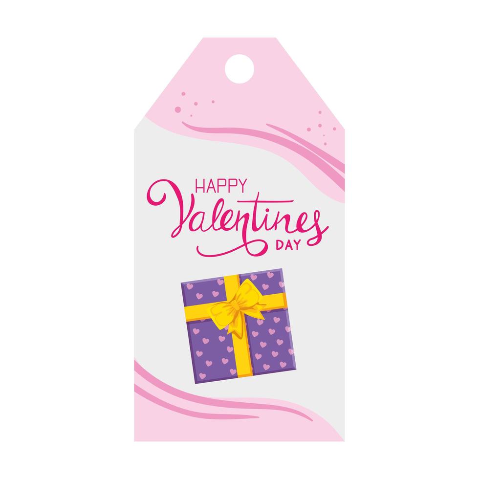 étiquette de la saint valentin avec décoration vecteur