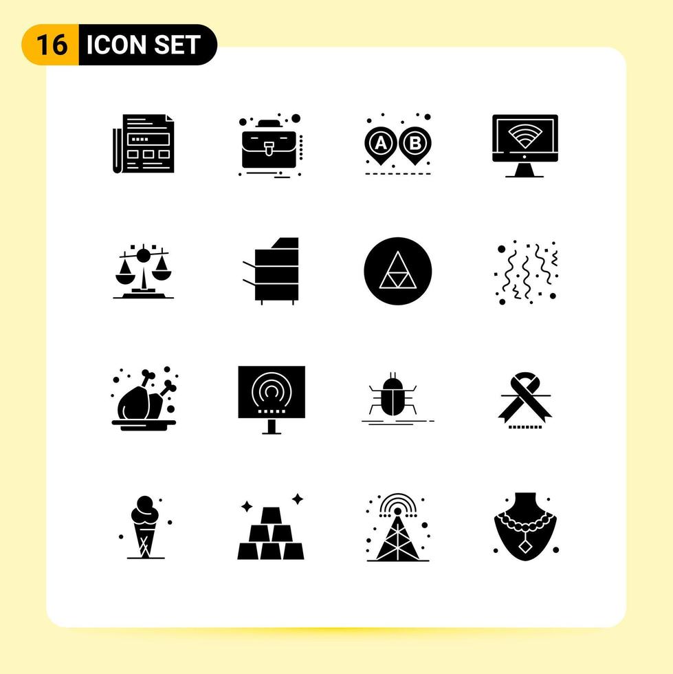 16 icônes créatives signes et symboles modernes de destination du signal de loi éléments de conception vectoriels modifiables par ordinateur wifi vecteur