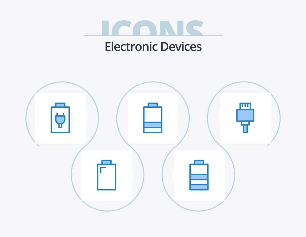 appareils bleu icône pack 5 conception d'icônes. . électronique. vecteur