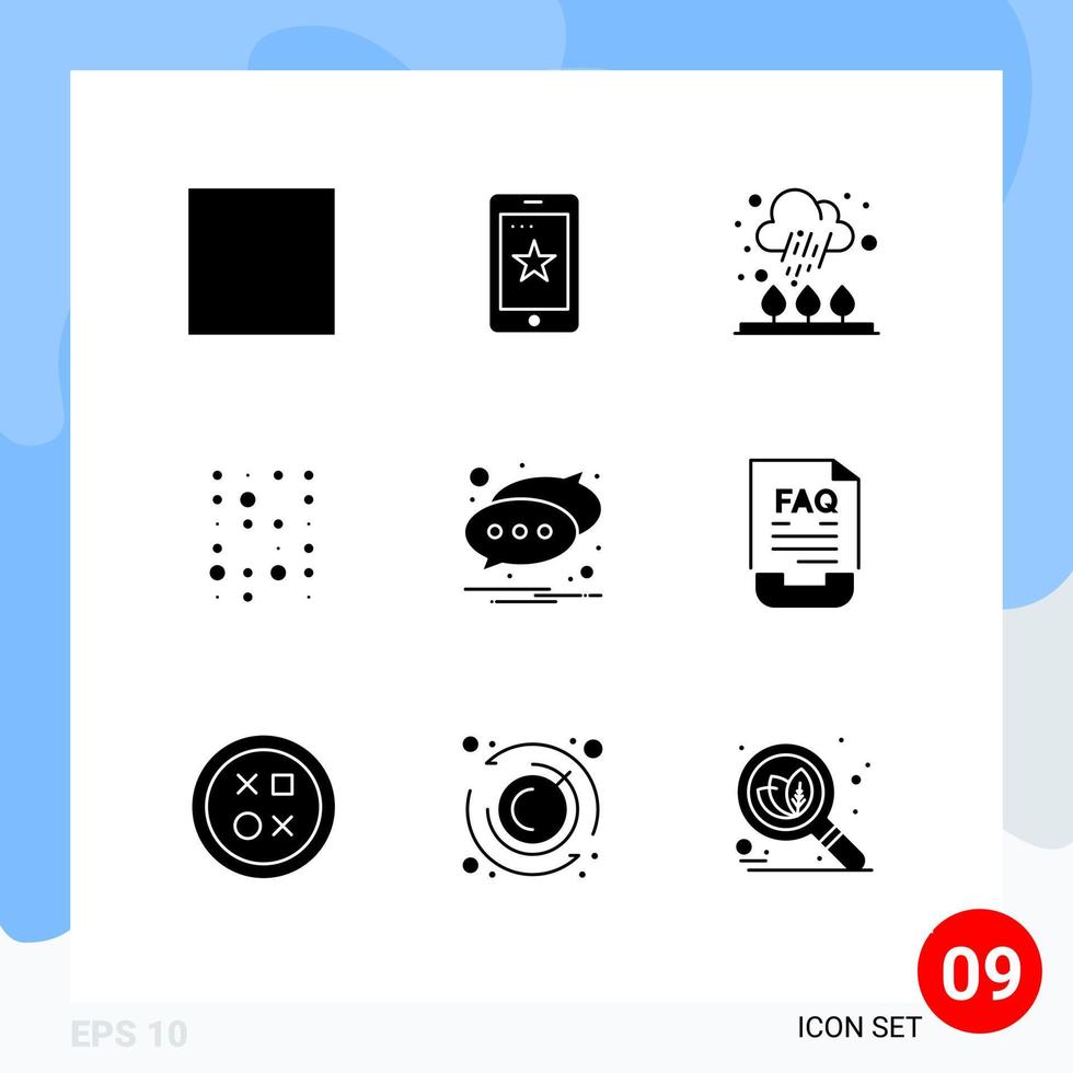 9 icônes créatives signes et symboles modernes de chat instructure data irland data cold editable vector design elements