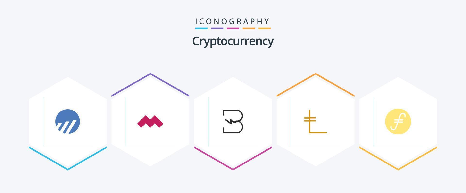 pack d'icônes plates de 25 crypto-monnaies, y compris crypto. pièce juste. pièce de monnaie. crypto-monnaie. pièce de monnaie vecteur