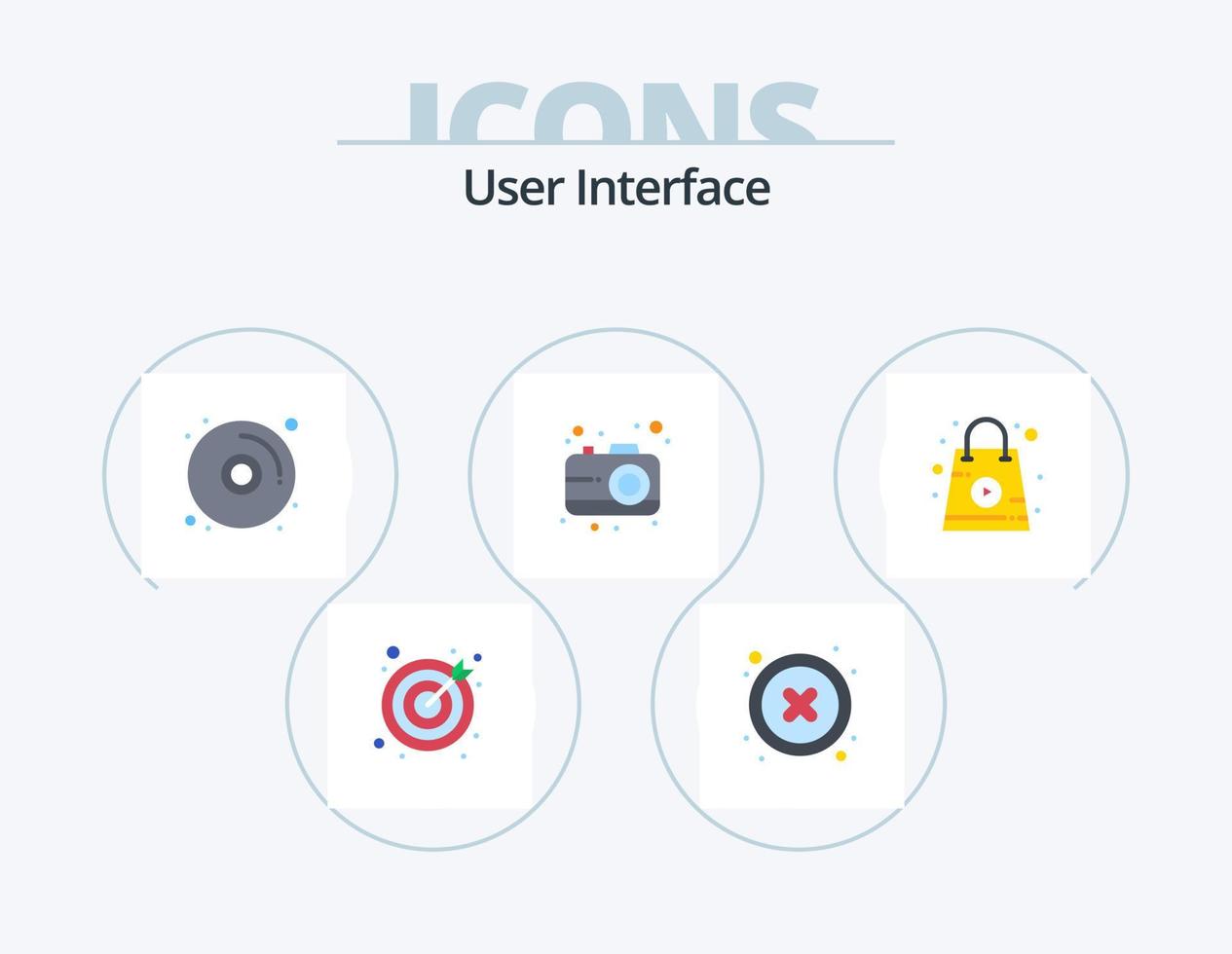 pack d'icônes plates d'interface utilisateur 5 conception d'icônes. . magasin. disque. achats. utilisateur vecteur