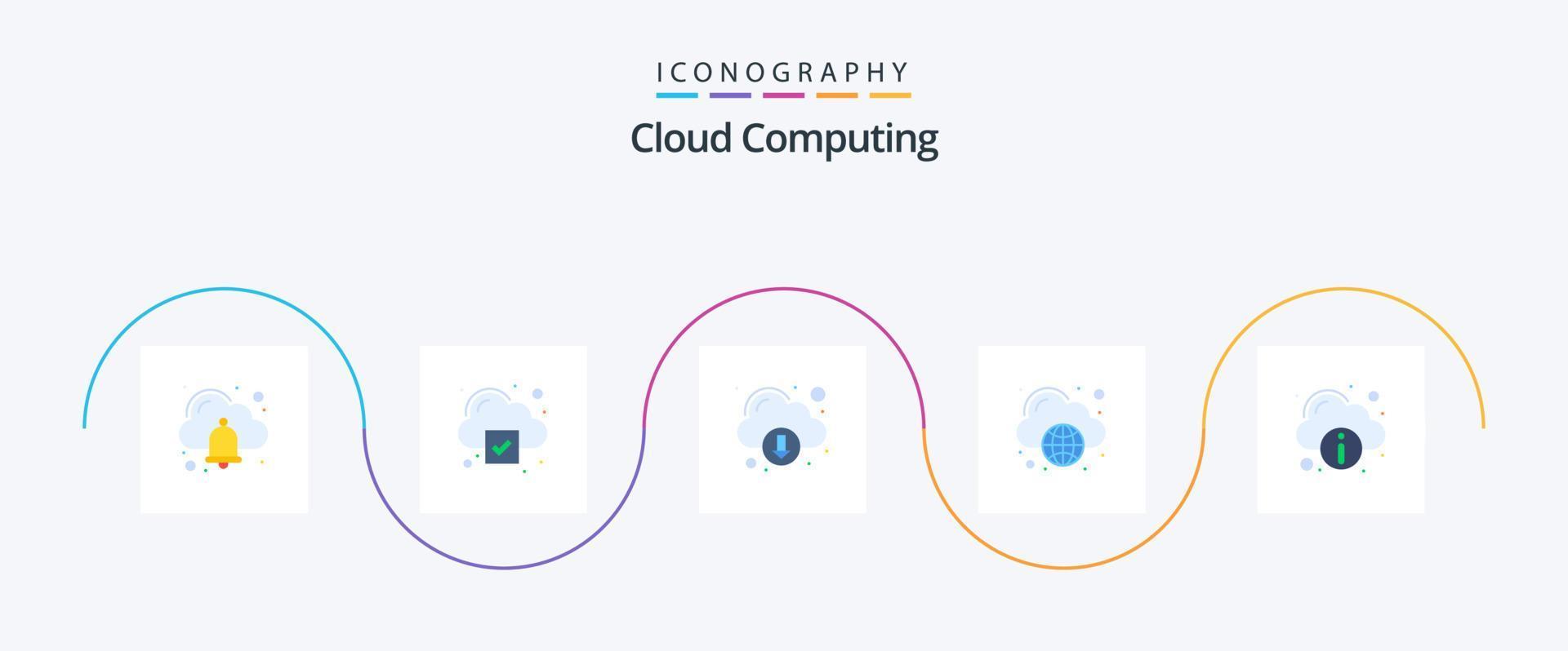 pack d'icônes plat 5 de cloud computing comprenant des informations. télécharger. globe. Cloud computing vecteur