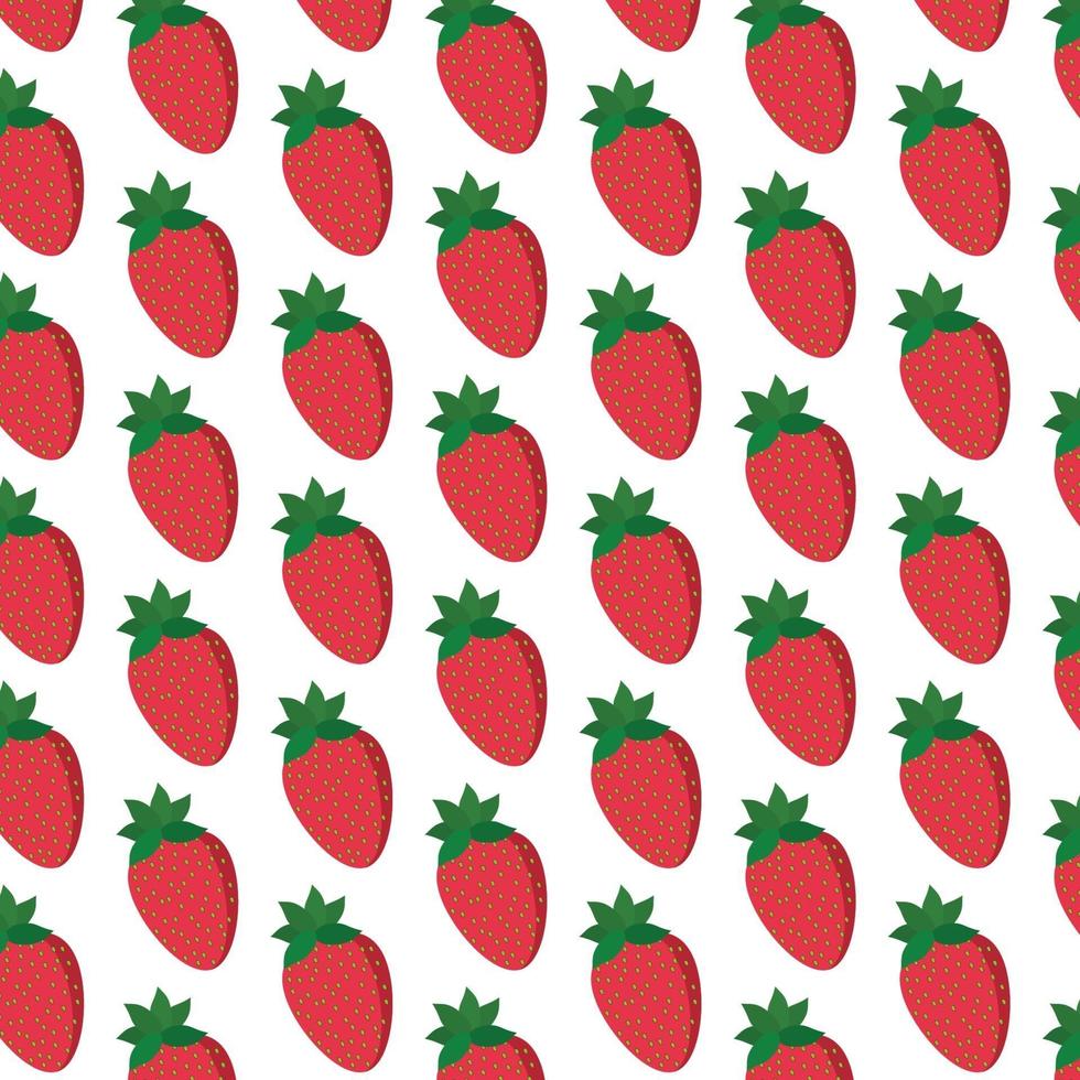 motif de fraises sur blanc vecteur