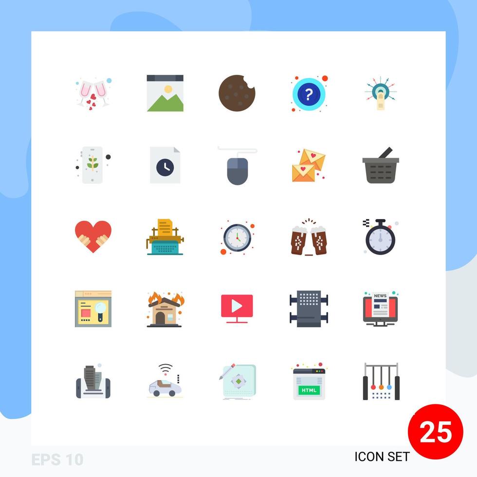 ensemble de 25 symboles d'icônes d'interface utilisateur modernes signes pour toucher ici ok cookie cliquez sur support éléments de conception vectoriels modifiables vecteur