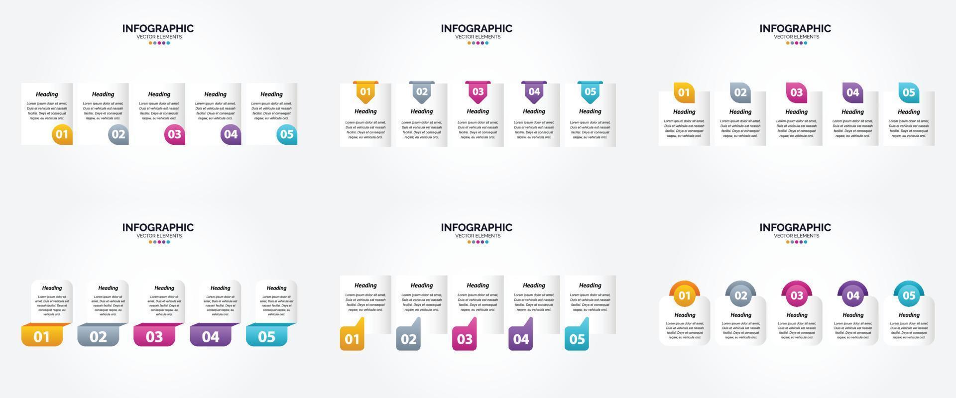 les illustrations vectorielles de cet ensemble sont idéales pour créer des infographies pour la publicité. dépliants. dépliants. et revues. vecteur