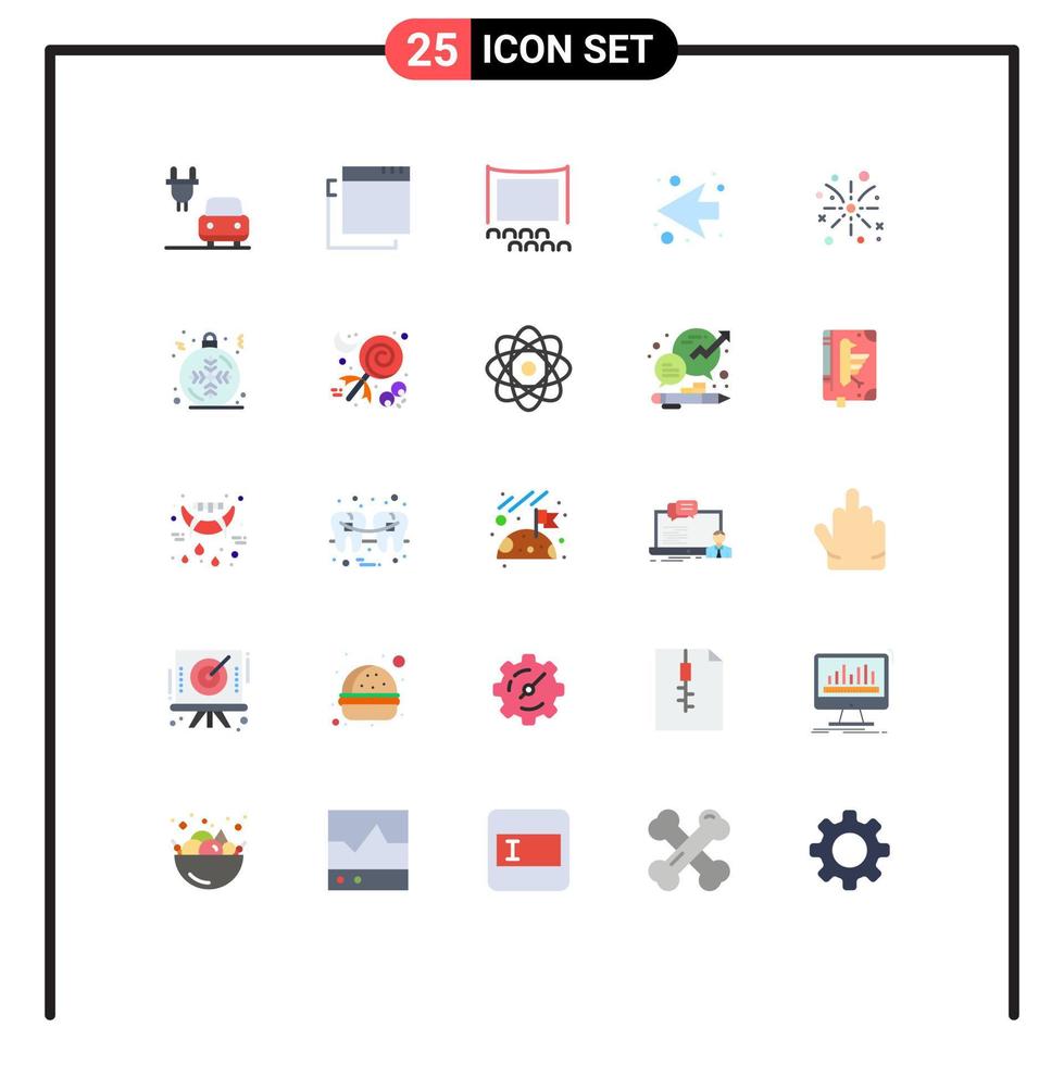 ensemble de 25 symboles d'icônes d'interface utilisateur modernes signes pour le film de vacances de noël travail de feu de pâques éléments de conception vectoriels modifiables vecteur